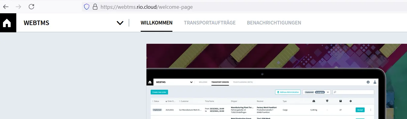 WebTMS CSV Export Step 1